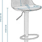 Set of 2 Bar Stools Black Soft Leatherette PU Seat Solid Adjustable Gas Lift Frame