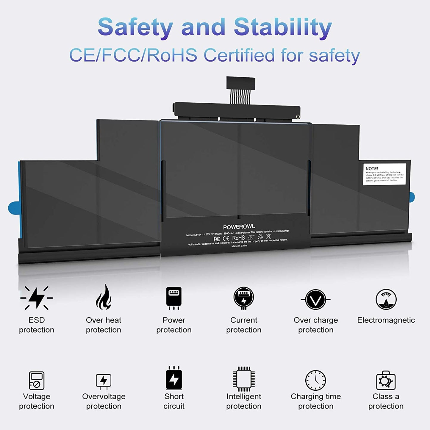 Laptop Battery for MacBook Pro 15" Retina ME293 ME294 A1398 (Mid 2014 Late 2013 Not for Early 2013)
