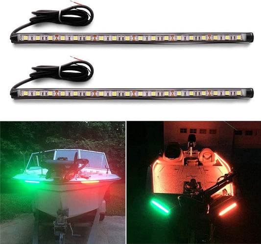 Botepon Led Navigation Lights, Boat Red and Green Bow Lights, Boat Stern Lights, Marine Led Lights, IP67 Waterproof for Pontoon Boat Dinghy Kayak Yacht Bass Boat, 2Pcs