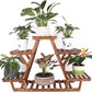 Wooden Plant Stands Indoor 6 Tiered Plant Shelf Triangular Plant Pot Stand Flower Rack