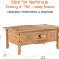 Corona Coffee Table With Drawer, Made from Distressed Waxed Pine, Solid Wood