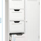 Bathroom Storage Cabinet w/ 4 Drawers 1 Door Adjustable Partition Wooden Modern Style White