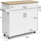 💥FREE SHIPPING💥 Rolling Kitchen Island w/ Adjustable Shelf & Large Drawer Cupboard Cabinet Cart