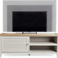 NEW TV Cabinet w/Ash Wood Top up to 50" Entertainment Unit w/Cupboard & 2 Open Storage Shelves