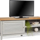 NEW TV Cabinet w/Ash Wood Top up to 50" Entertainment Unit w/Cupboard & 2 Open Storage Shelves