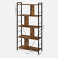 Bookshelf, Living Room Bookcase, Large 4-Tier Storage Shelf, for Office Study, Rustic Brown