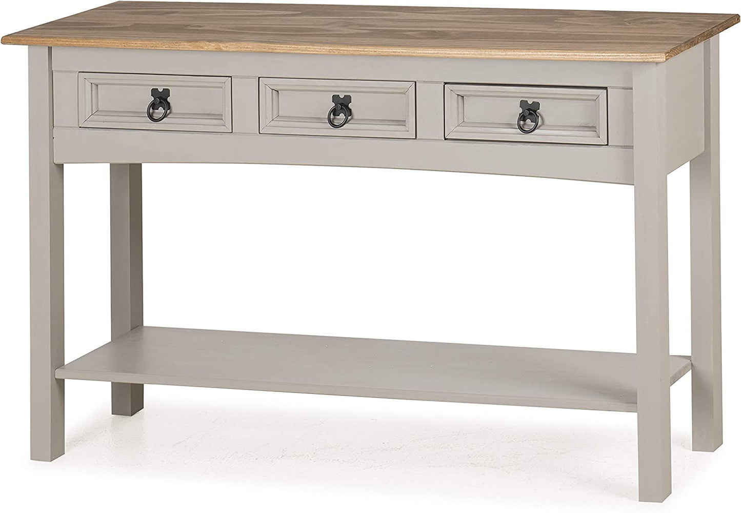 NEW! Console Table Modern Grey Wax 3 Drawer Console Table