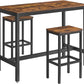 NEW Dining Table Set Bar Table with 2 Bar Stools, Rustic Brown