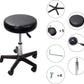 Black Adjustable Rolling Cushion Tattoo Salon Stool,5 Wheels