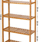 NEW! Bathroom Kitchen Storage Bamboo 5 Shelves Adjustable Floor Height Flower Stand