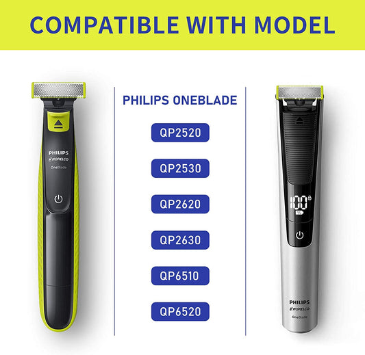 Guide Comb Attachments for Philips One Blade & OneBlade Pro QP2520 QP2530 QP2620 QP2630 QP6510 QP6520 Body Skin Face Hair Clippers Beard Trimmer Replacemen Kit Guards (6pc)