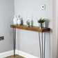 NEW! Rustic Chunky Console Table 20cm deep Handcrafted Home Side Table Wooden Table with Hairpin Legs