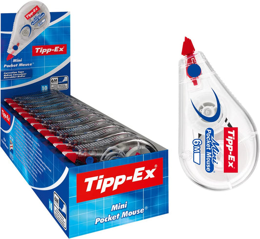 Tipp-Ex Mini Pocket Mouse Plastic Tape - Box of 10 - High-Quality