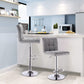 Set of 2 Bar Stools Light Grey Bar Chairs Breakfast Dining Stools for Kitchen Island Counter