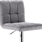 Set of 2 Bar Stools Light Grey Bar Chairs Breakfast Dining Stools for Kitchen Island Counter