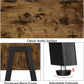 2 Set Industrial Bedside Table, Wooden Nightstands with 3 Tier Open Drawer Rustic Brown