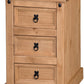 Corona 3 Drawer Bedside, End Table, Side Table - Brown