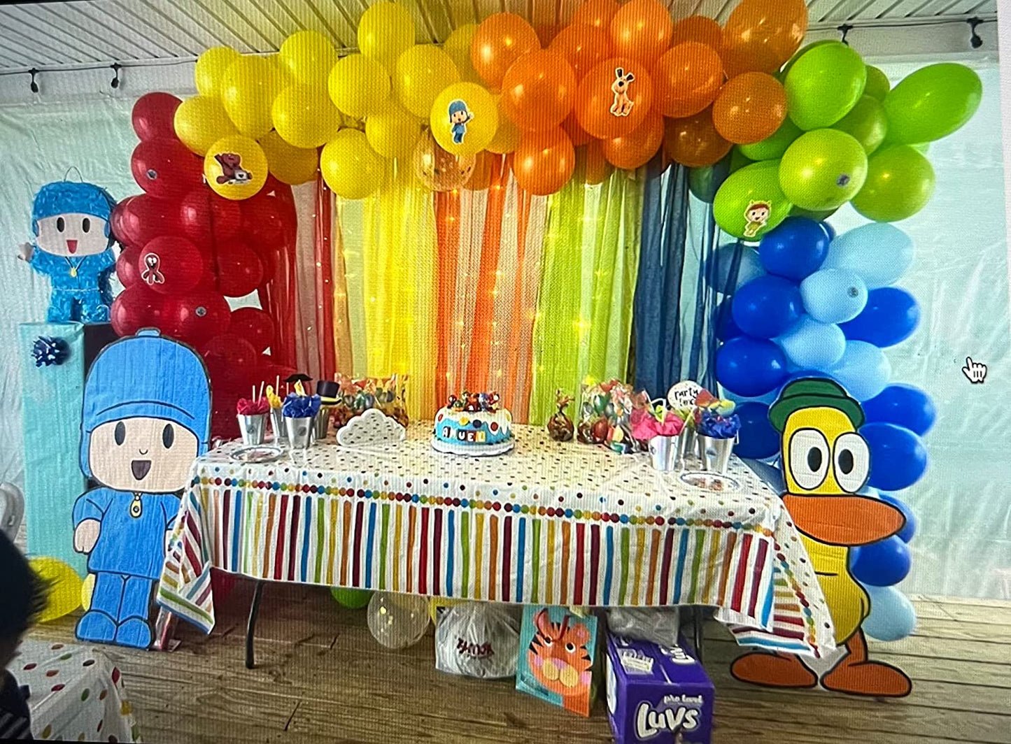 💥SALE💥 6 Pcs Rainbow Sheer Window Panel Colorful Backdrop Bright Curtains Set for Playroom