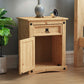Corona Bedside Cabinet, 1 Drawer 1 Door, Solid Pine Wood