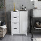 Bathroom Storage Cabinet w/ 4 Drawers 1 Door Adjustable Partition Wooden Modern Style White