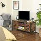 TV Stand Console Unit with Shelves, Cabinet with Storage, Rustic Brown