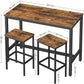 NEW Dining Table Set Bar Table with 2 Bar Stools, Rustic Brown