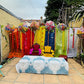 💥SALE💥 6 Pcs Rainbow Sheer Window Panel Colorful Backdrop Bright Curtains Set for Playroom