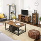 TV Stand Console Unit with Shelves, Cabinet with Storage, Rustic Brown