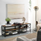 NEW TV Stand TV Table for TV up 60" with Shelves, Steel Frame, Rustic