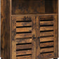 Bathroom Cabinet, Storage Cupboard Rustic Chic Style with Louvred Doors Adjustable Shelf