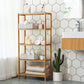 NEW! Bathroom Kitchen Storage Bamboo 5 Shelves Adjustable Floor Height Flower Stand