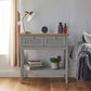 NEW Grey & Ash Veneer Console Table – Natural Wooden Sideboard, Soft Close Storage Drawer