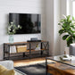 NEW TV Stand TV Table for TV up 60" with Shelves, Steel Frame, Rustic