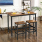 NEW Dining Table Set Bar Table with 2 Bar Stools, Rustic Brown