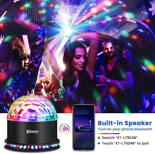 54 LEDs Disco Ball Lights with Music Player 5W RGB Party Lights Sound Activated Automatic Strobe