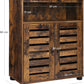 Bathroom Cabinet, Storage Cupboard Rustic Chic Style with Louvred Doors Adjustable Shelf
