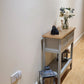NEW Grey & Ash Veneer Console Table – Natural Wooden Sideboard, Soft Close Storage Drawer