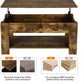 Lift Top Coffee Table, Wood Lifting Coffee Table Tea Table with Storage Shelf