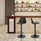 Set of 2 Bar Stools Black Soft Leatherette PU Seat Solid Adjustable Gas Lift Frame