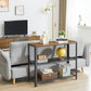 Industrial Console Table, Narrow Side Table, Rustic Brown Hallway Sofa Table with 2 Mesh Shelves