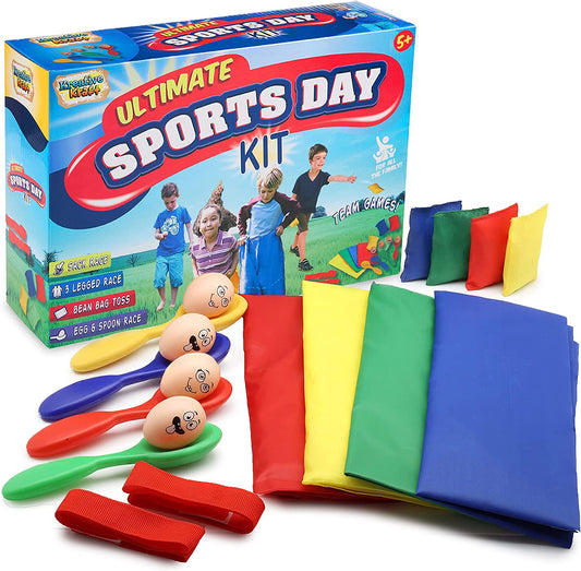 Sports Day Kit Ring Toss Game Cones Bean Bags Throwing Egg & Spoon Race Sack Race  Outdoor Games