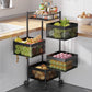 💥SALE💥4 Tier Square Rotating Storage Shelves for Kitchen with Removable Rollers