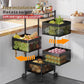 💥SALE💥4 Tier Square Rotating Storage Shelves for Kitchen with Removable Rollers