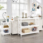 NEW! Console Table 3-Tier Entryway Table Wooden Sofa Table with Storage Shelves White