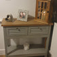 NEW Grey & Ash Veneer Console Table – Natural Wooden Sideboard, Soft Close Storage Drawer