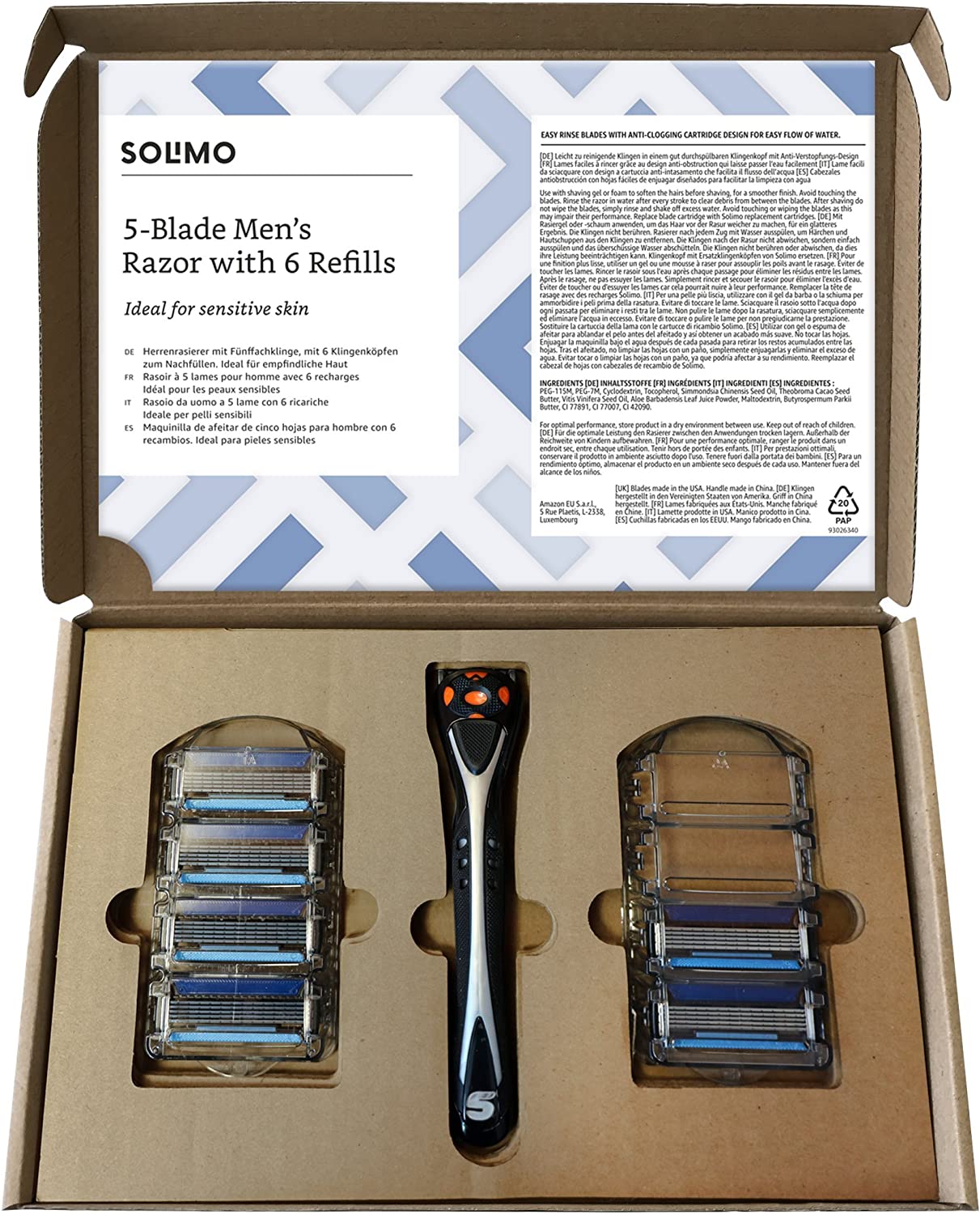 Solimo Male 5 blade men's razor with 6 refills – tiktokretail