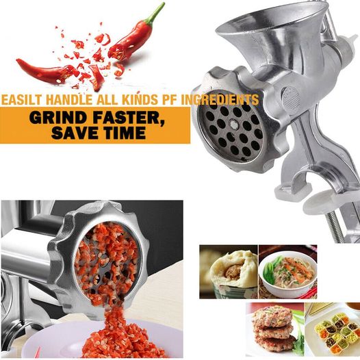 High Quality Manual Kitchen Meat Mincer Grinder Adjustable Burrs Tool