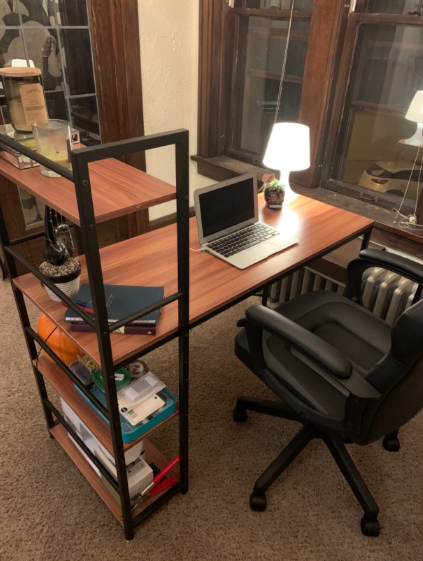 4 Tier Computer Desk, Computer Desk with Bookshelf, Computer PC Laptop Table