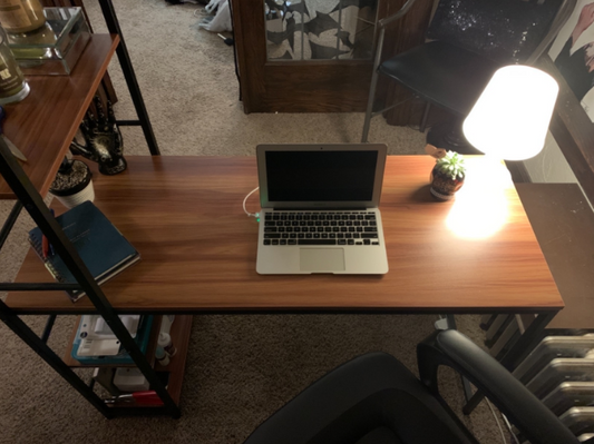 4 Tier Computer Desk, Computer Desk with Bookshelf, Computer PC Laptop Table