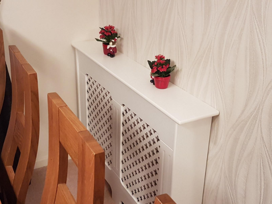 New Wall Heater Radiator Cover White Traditional MDF Wood Grill Cabinet Shelfs